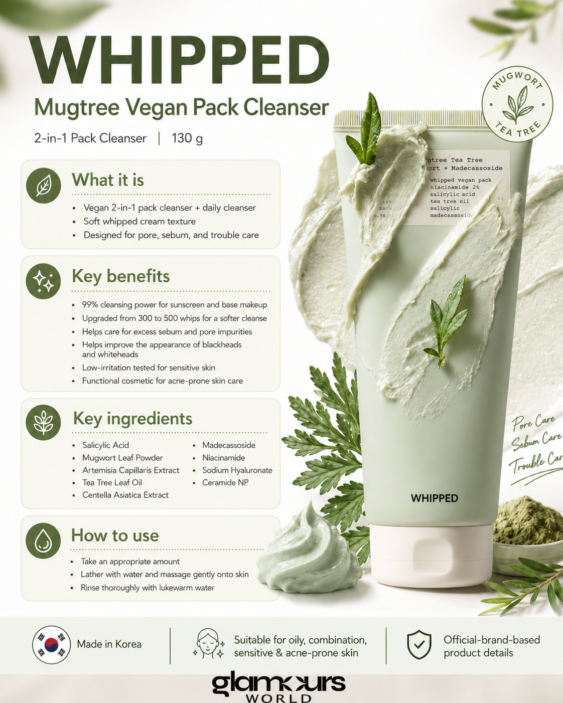 WHIPPED Mugtree Vegan Pack Cleanser 130g